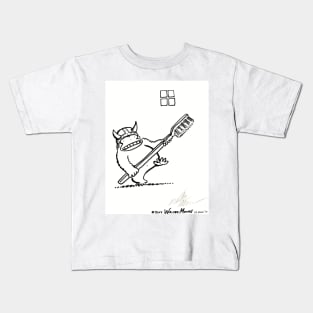 Viking Ape with Giant Toothbrush Kids T-Shirt